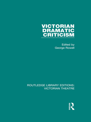 cover image of Victorian Dramatic Criticism